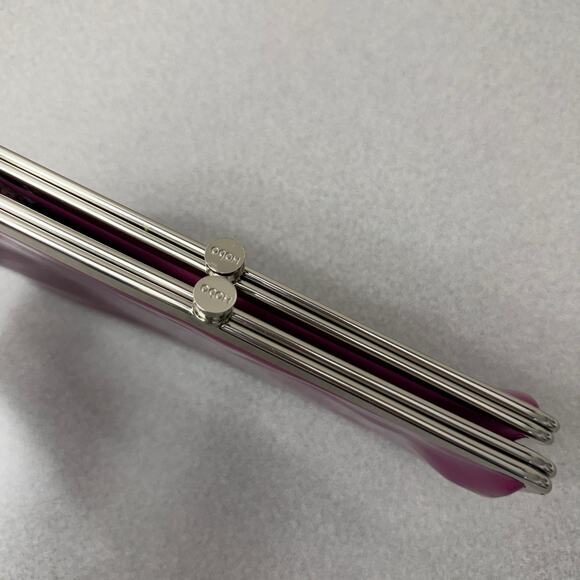 Hobo International Lauren Wallet Fuschia Patent Leather Frame Kisslock Cards * - Picture 8 of 11